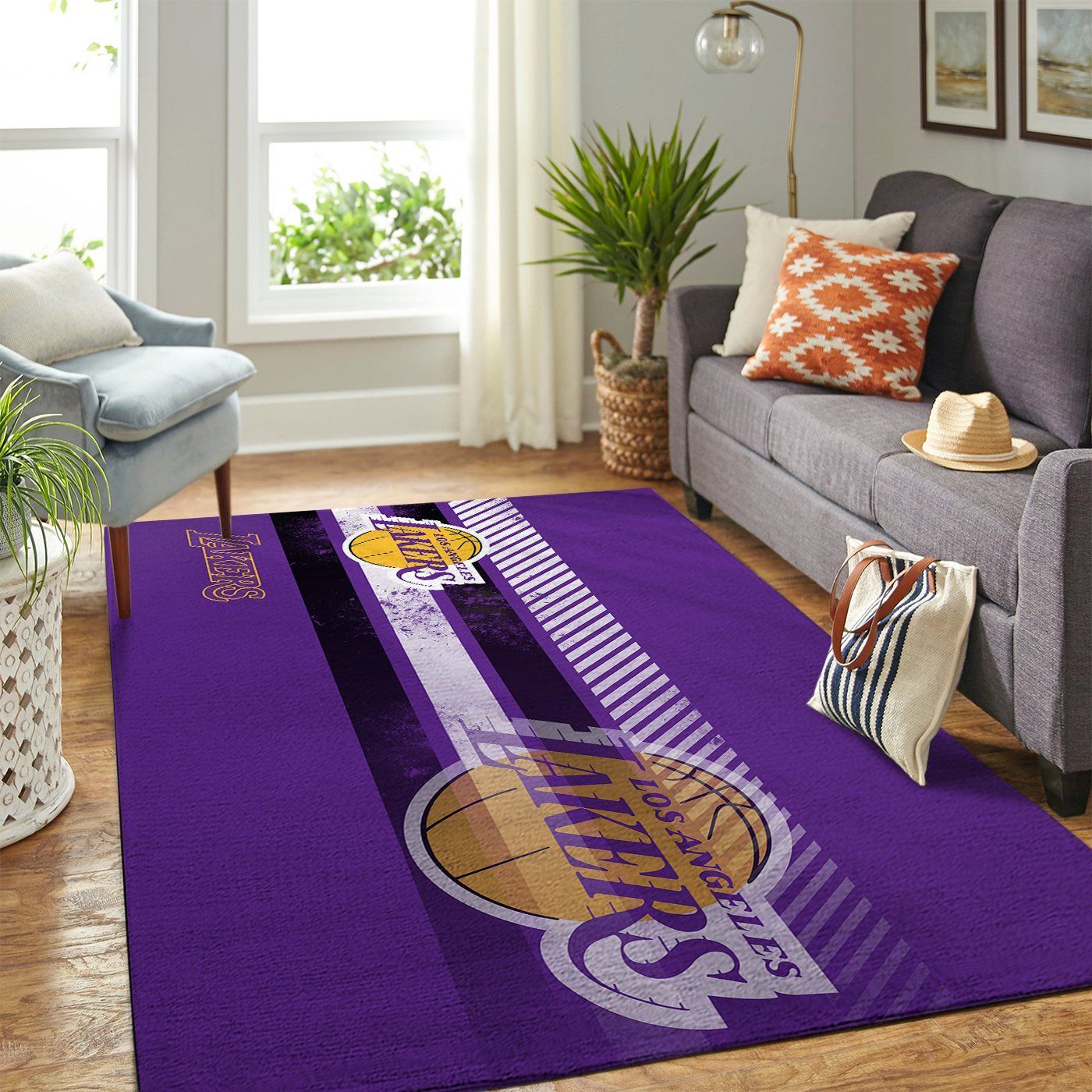 Deschea Los Angeles Lakers Living Room Area Rug