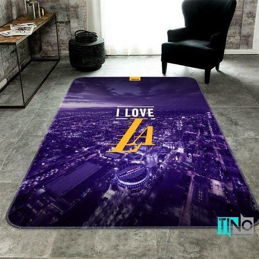 Deschea Los Angeles Lakers Nba Logo 3D Area Rugs Christmas Gift