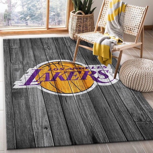 Deschea Los Angeles Lakers Nba Team Logo Grey Wooden Style Nice Gift Deco