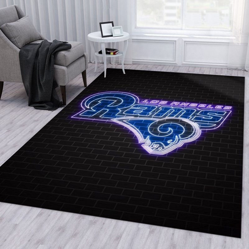 Deschea Los Angeles Rams American Nfl 56 Area Rug And