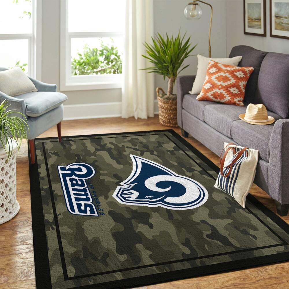 Deschea Los Angeles Rams Nfl Area Rugs Camo Style Team Logo