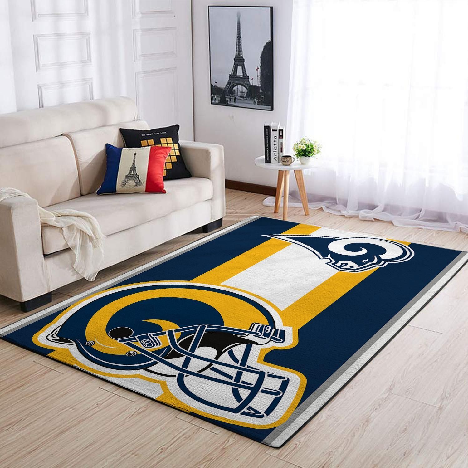 Deschea Los Angeles Rams Nfl Area Rugs Team Logo Helmet Sports