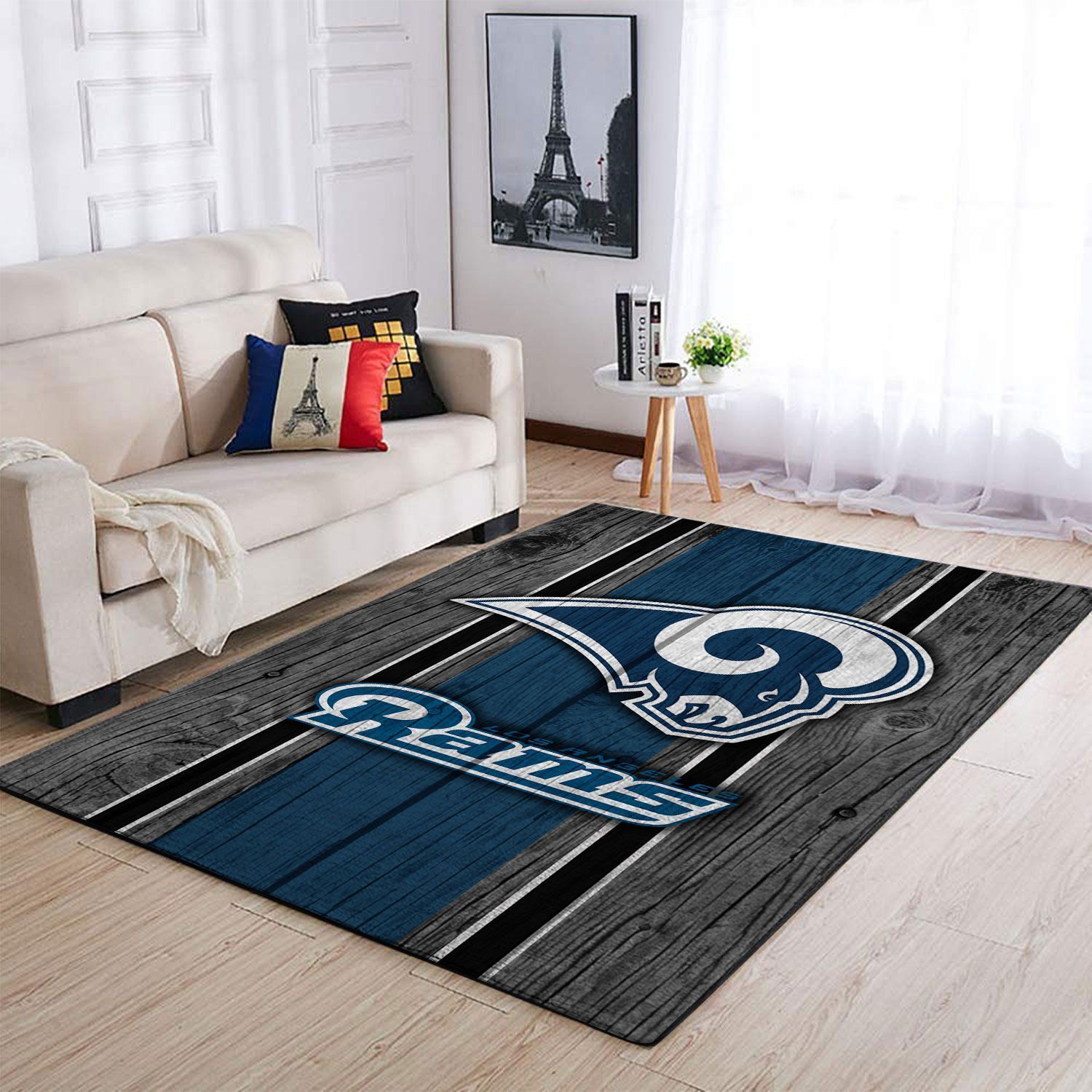 Deschea Los Angeles Rams Nfl Team Logo Area Rugs Wooden Style Sports