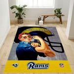 Deschea Los Angeles Rams Yellow Nfl Logo Area Rug For Gift Bedroom Rug De