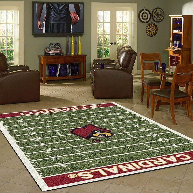 Deschea Louisville Cardinals Field Area Rug Football Team Logo