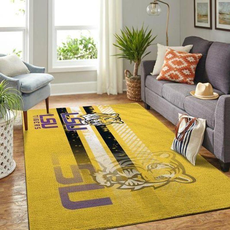 Deschea Lsu Tigers Area Rug Football Team Logo V6675