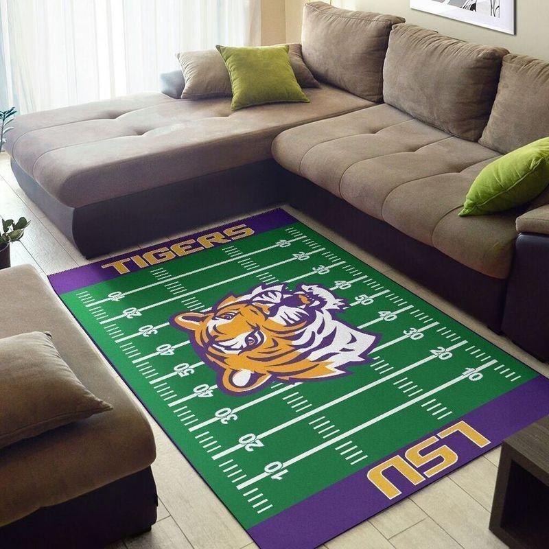 Deschea Lsu Tigers Field Area Rug Football