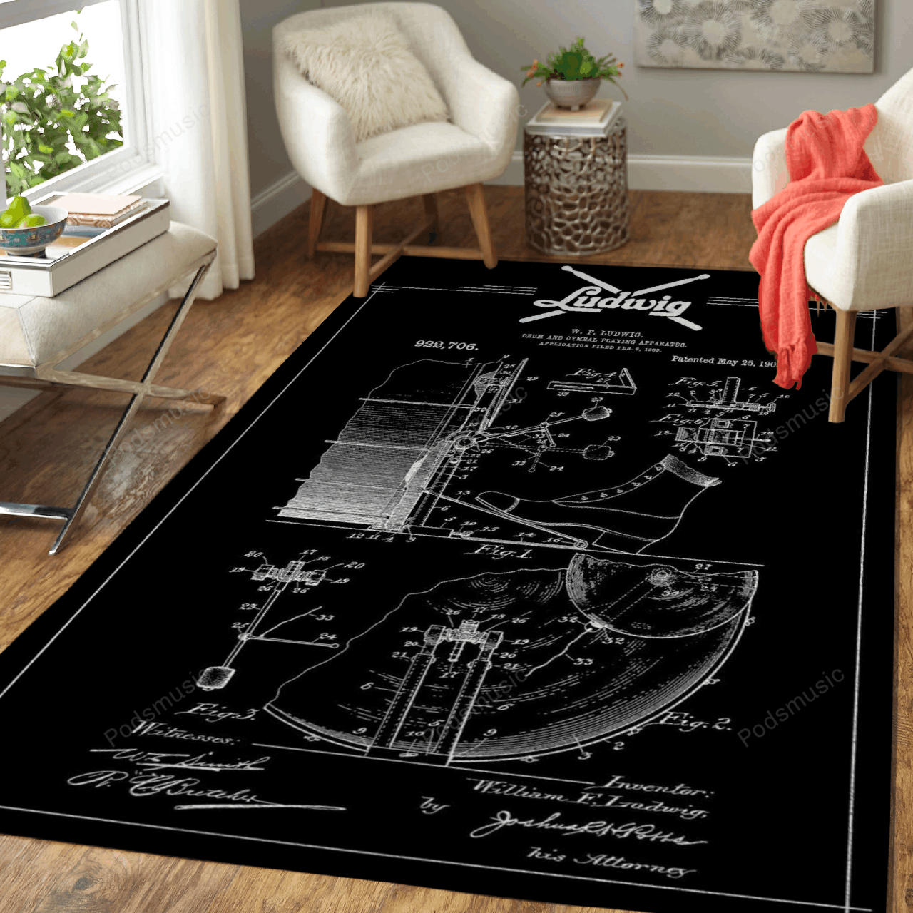 Deschea Ludwig Drum Blueprint Drums Music Art For Fans Area