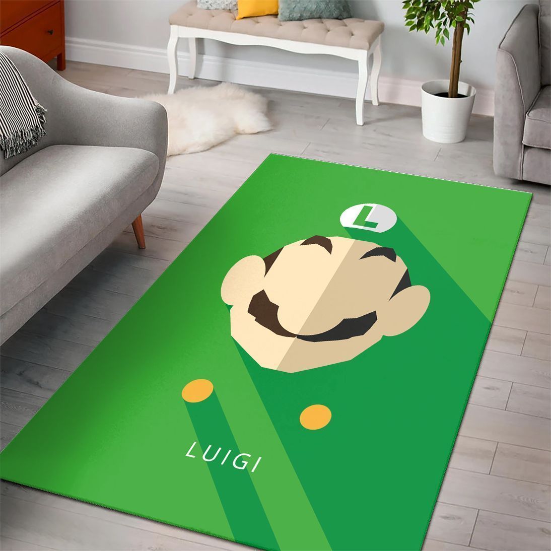 Deschea Luigi Logo Gaming Collectiion Area Rugs