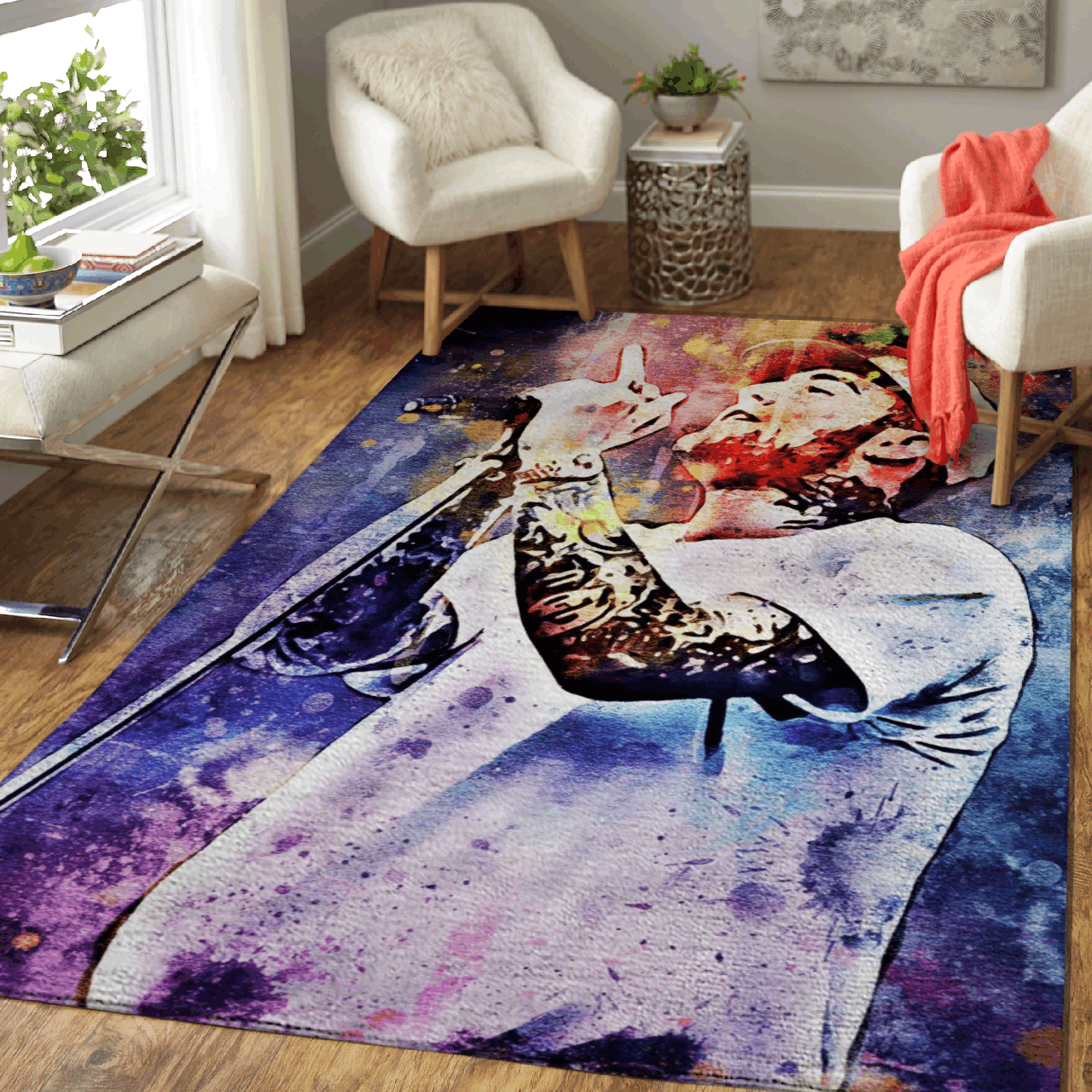 Deschea Mac Miller American Rapper Anniversary Art For Fans Area Rug Area