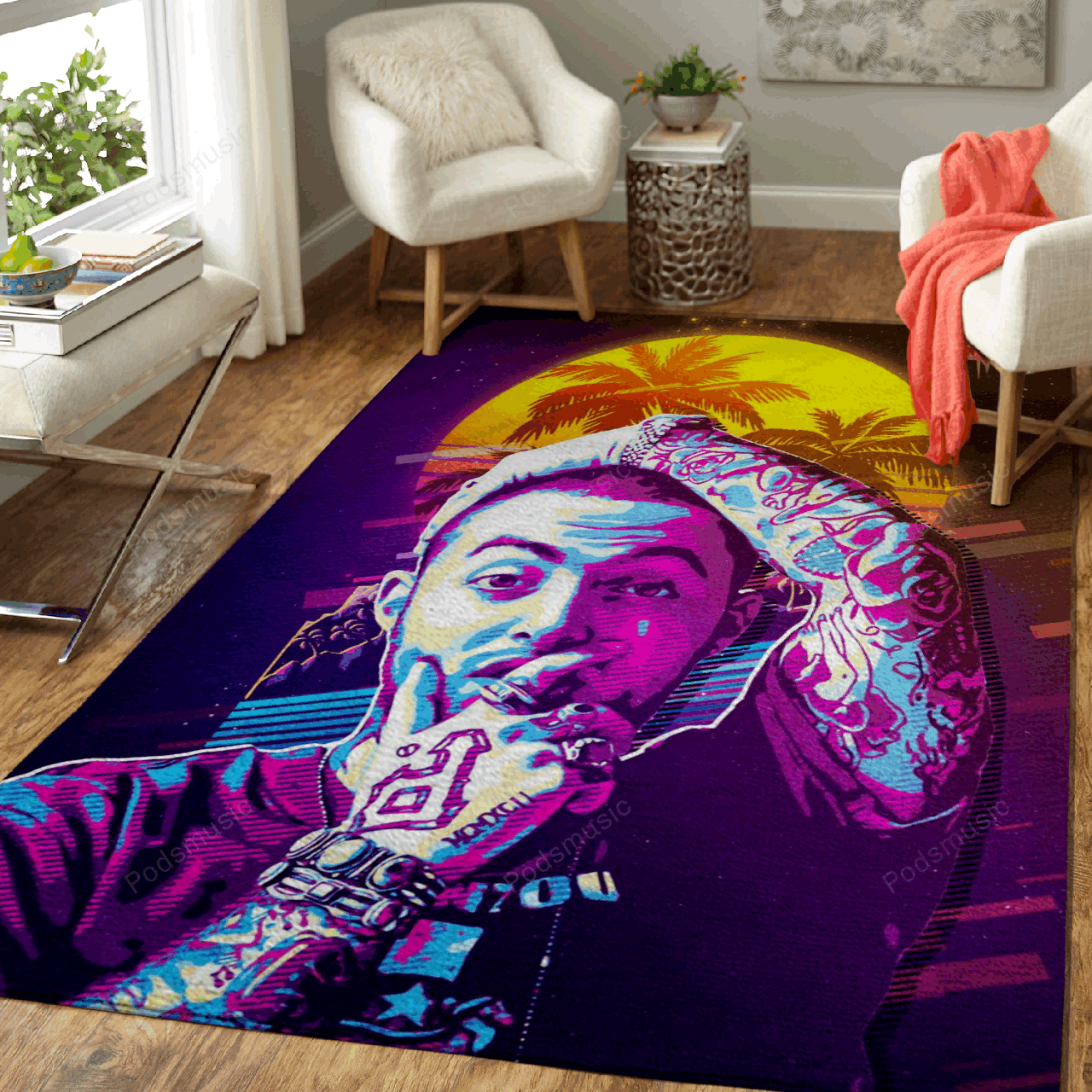 Deschea Mac Miller Portrait 80S Artwork Music Synthwave 80S Art For Fans Area