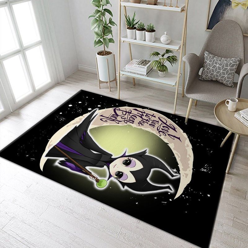 Deschea Maleficent Love Moon And Back Area Rug And