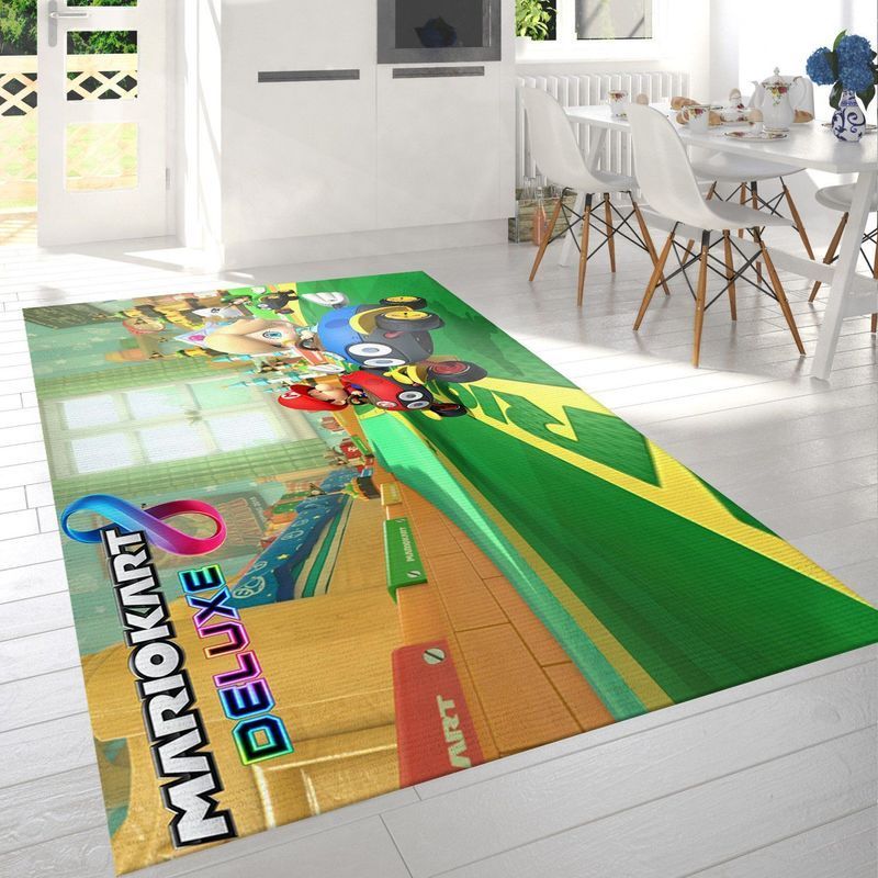 Deschea Mario Kart 8 Deluxe Luigi Rosalina Area Rug And