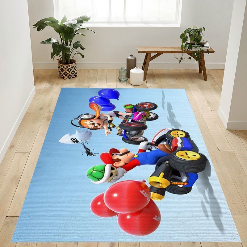 Deschea Mario Kart 8 Nintendo Switch Area Rug And