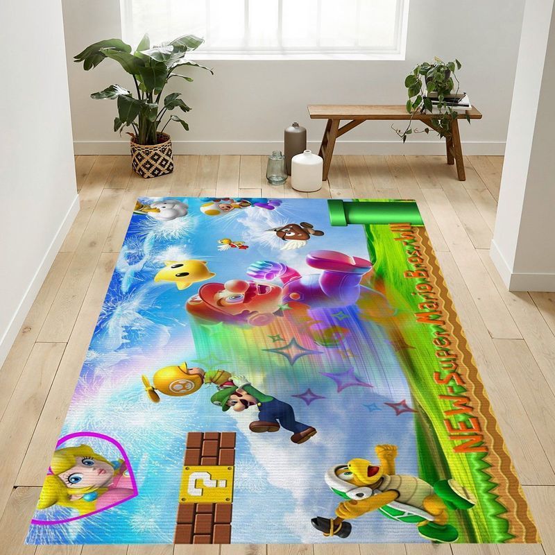 Deschea Mario New Super Mario Bros Wii Bowser Goomba Koopa Troopa Area Rug And