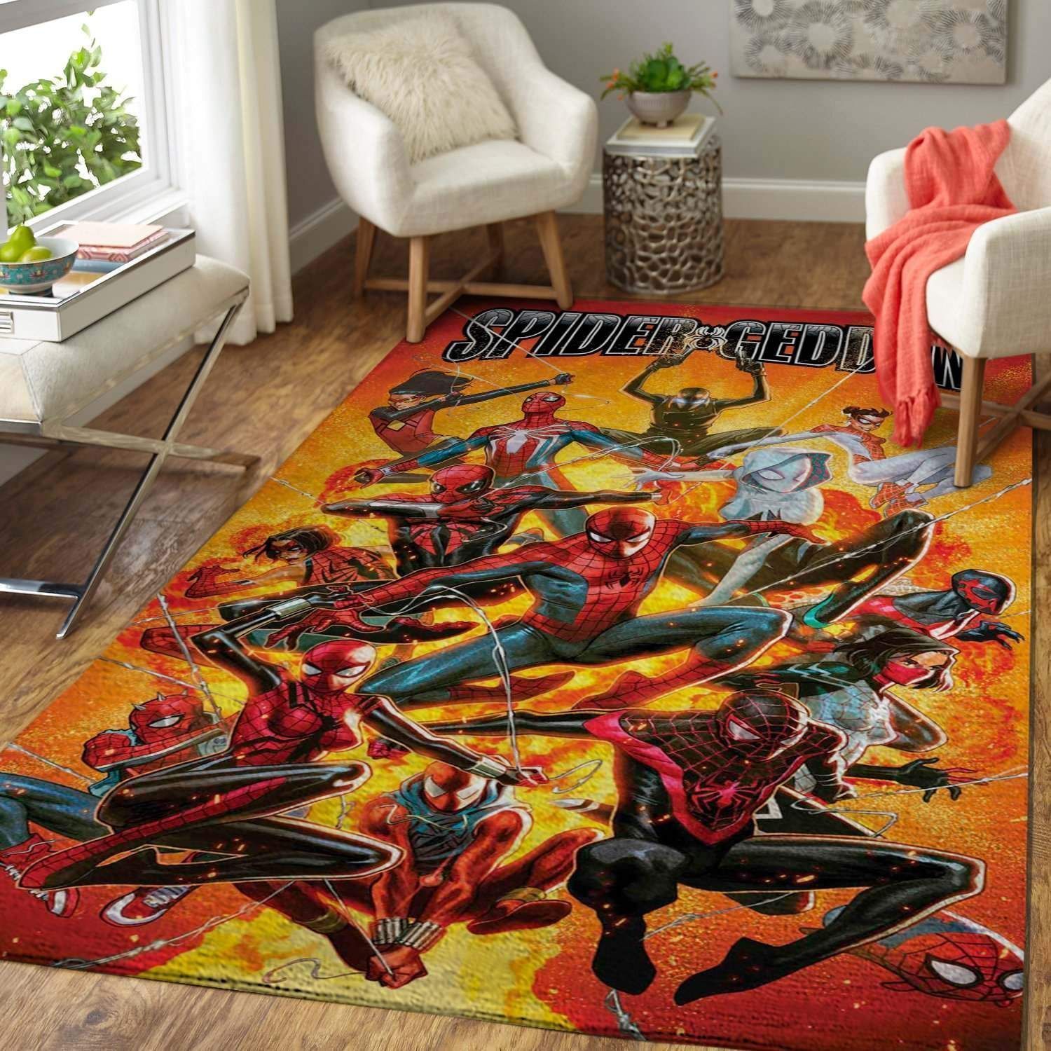 Deschea Marvel Comic Spider Geddon Area Rugs For Comic Fans Area