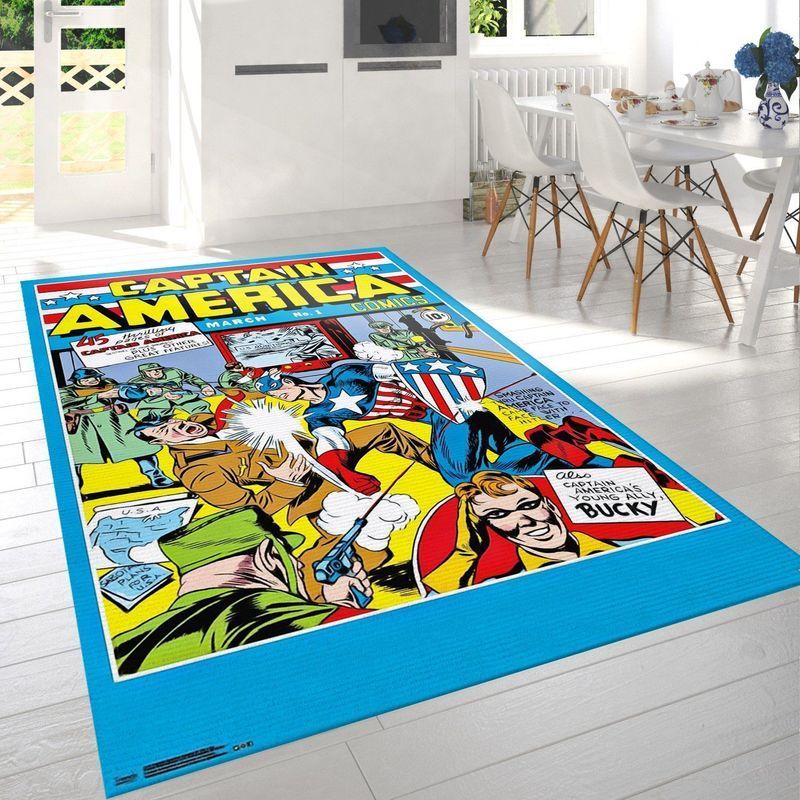 Deschea Marvel Comics Captain America Area Rug And