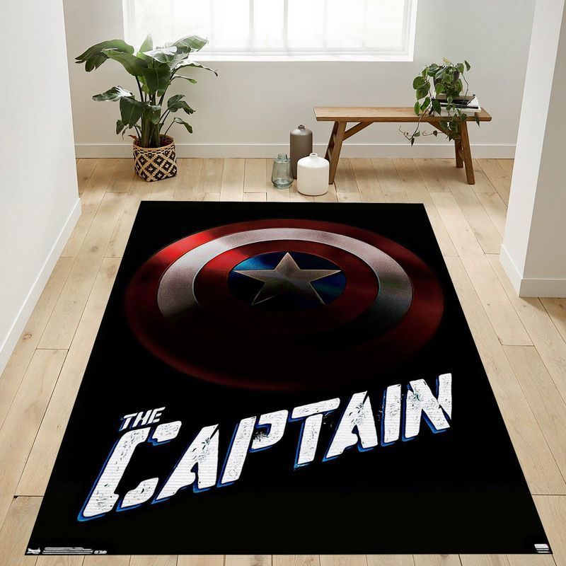 Deschea Marvel Comics Captain America Shield Area Rug And