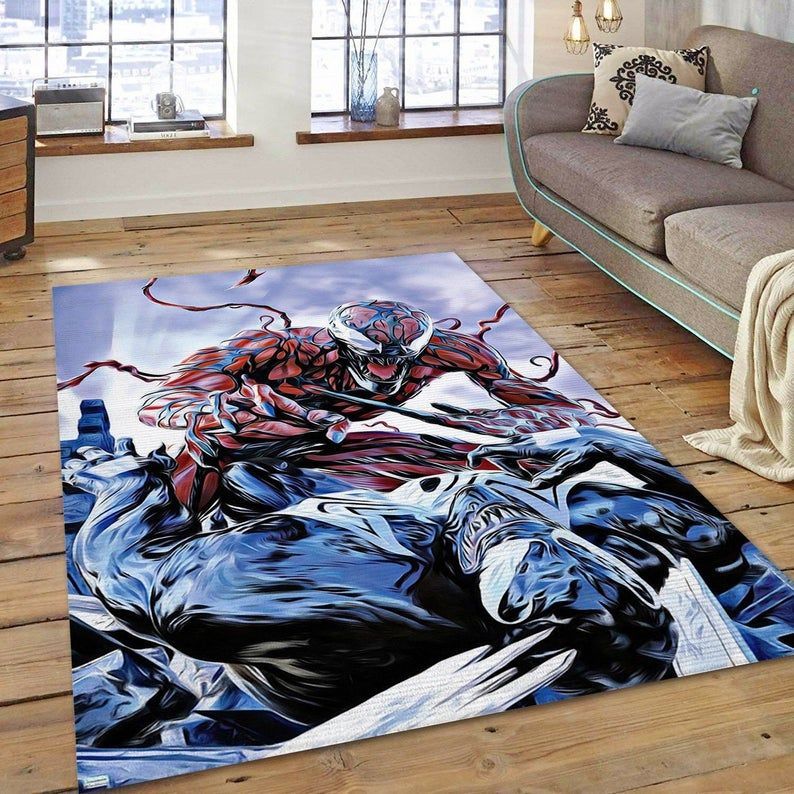 Deschea Marvel Comics Carnage Battle With Venom Area Rug And