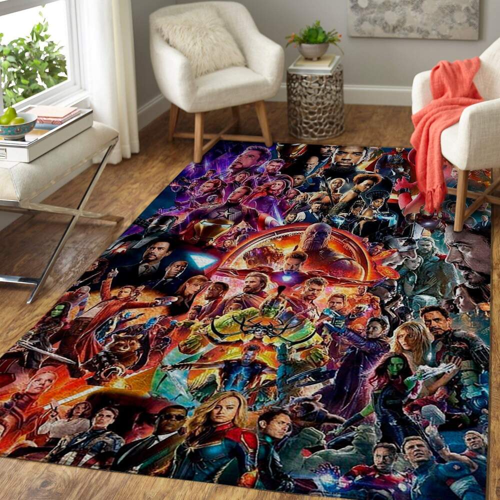 Deschea Marvel Superhero Area Rug All In One Movie