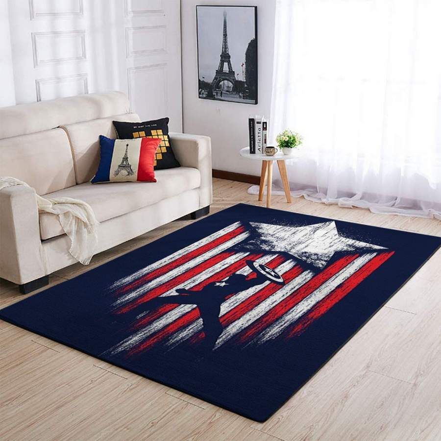 Deschea Marvel Superhero Captain America Area Rug Movie Ofd 190918