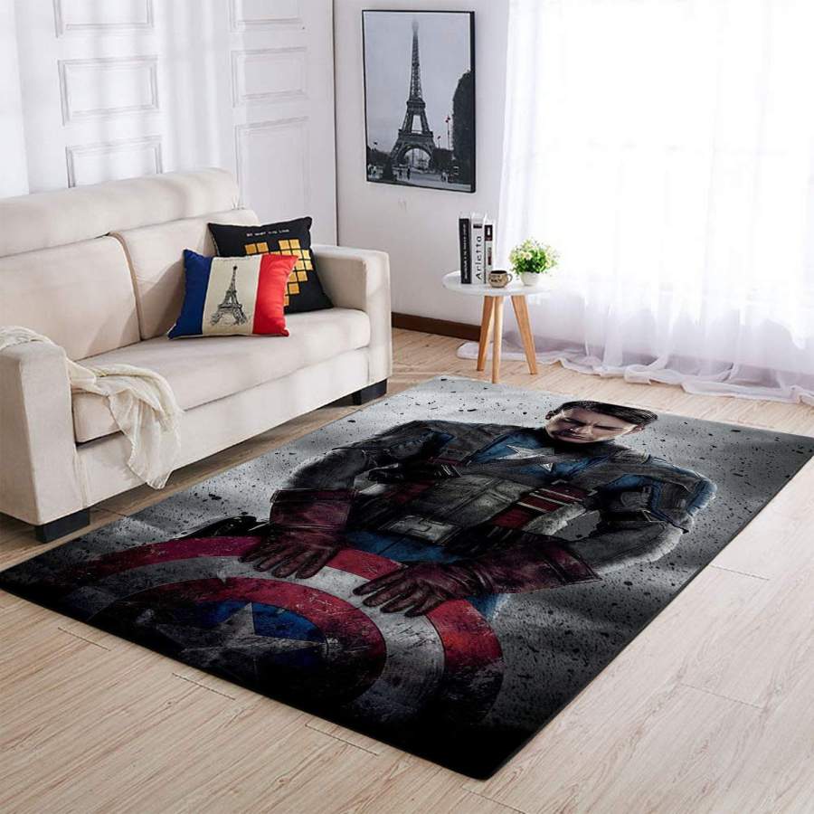 Deschea Marvel Superhero Captain America Area Rug Movie Ofd 19091801