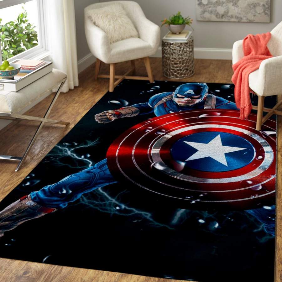 Deschea Marvel Superhero Captain America Area Rug Movie Ofd 19091802