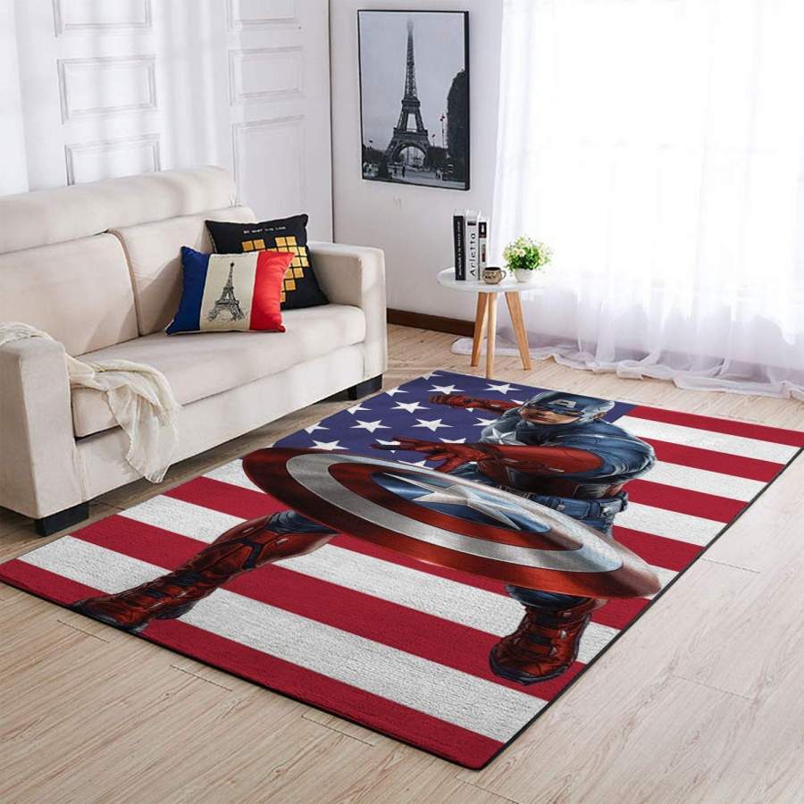 Deschea Marvel Superhero Captain America Area Rug Movie Ofd 19091803