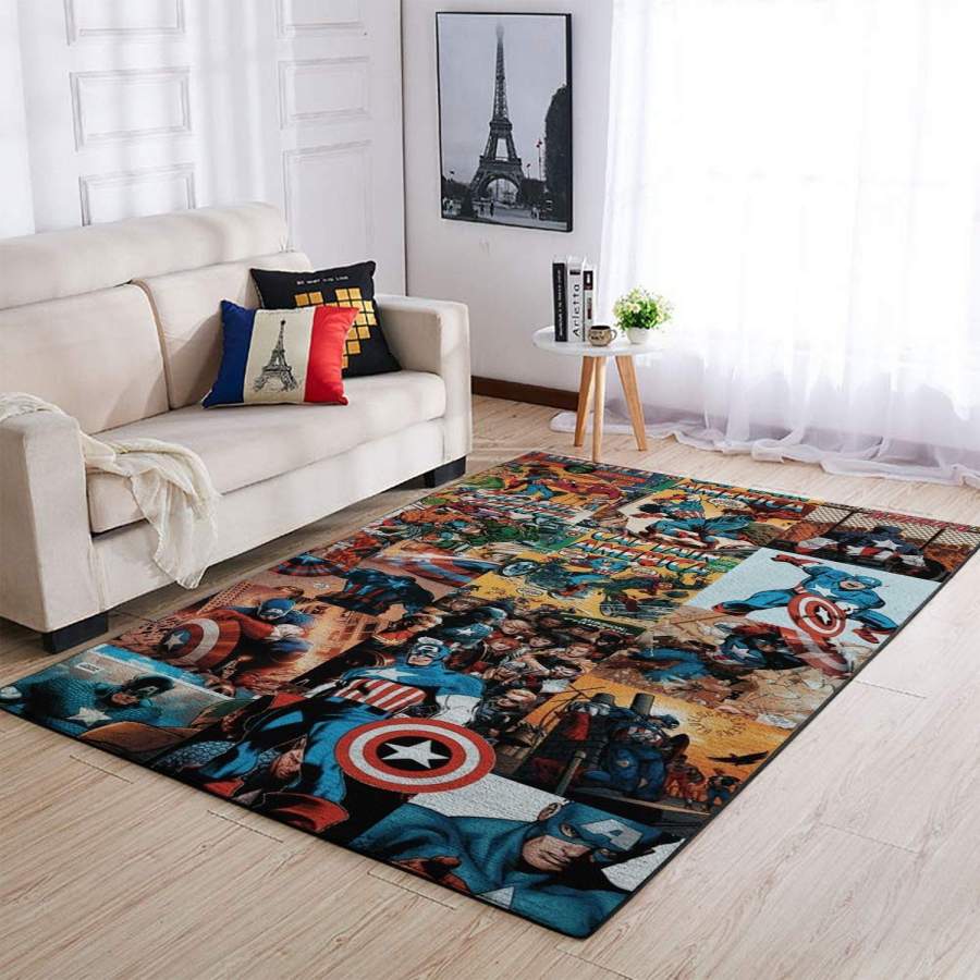 Deschea Marvel Superhero Captain America Area Rug Movie Ofd 19091805