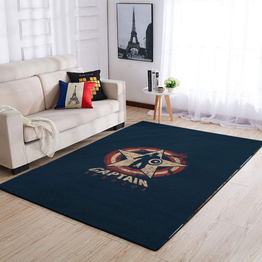 Deschea Marvel Superhero Captain America Area Rug Movie Ofd 19091806