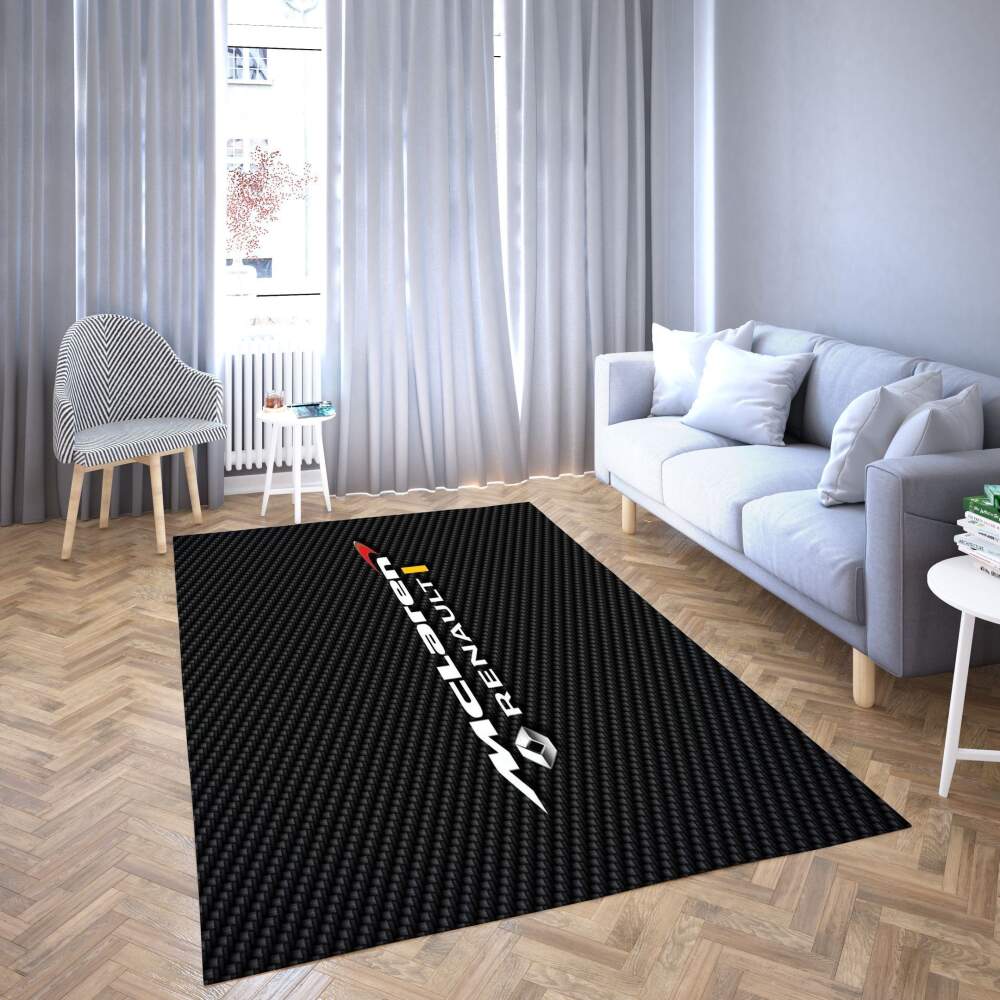 Deschea Mclaren Logo Area Rug Black