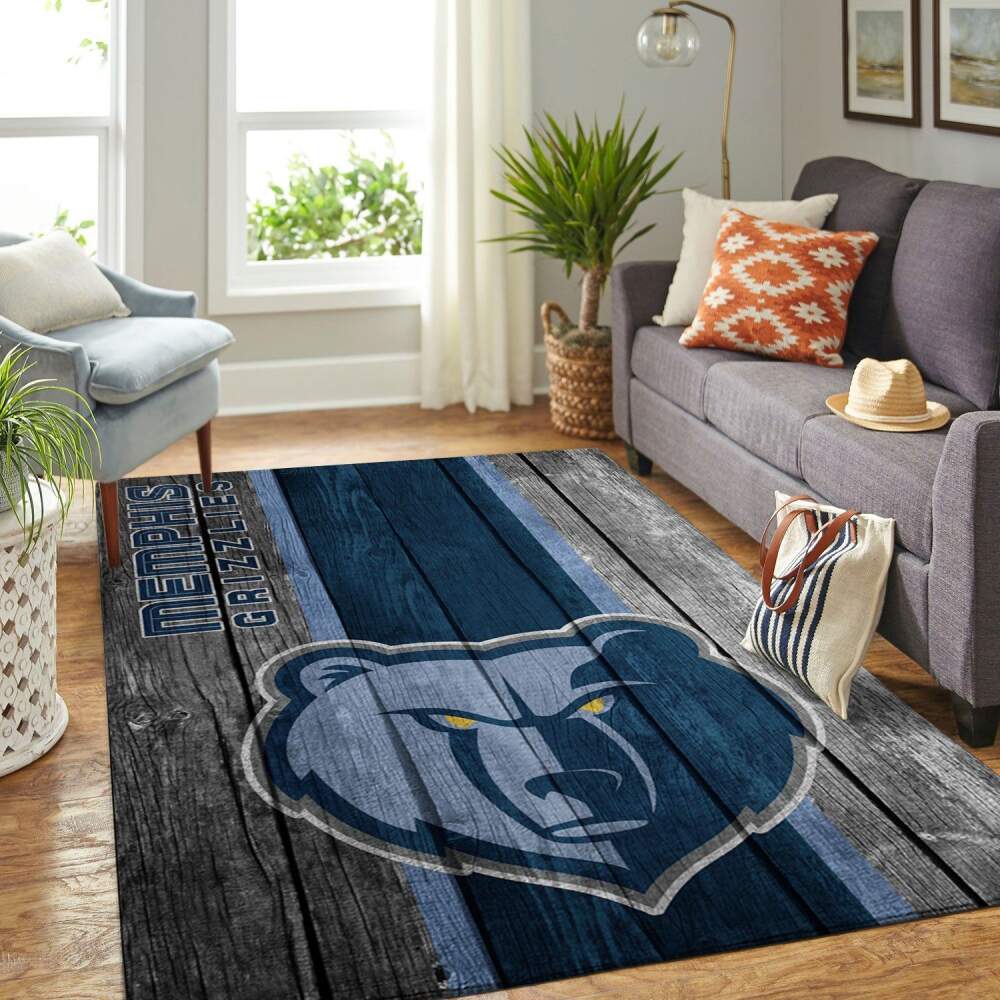 Deschea Memphis Grizzlies Nba Team Logo Area Rugs Wooden Style Sports