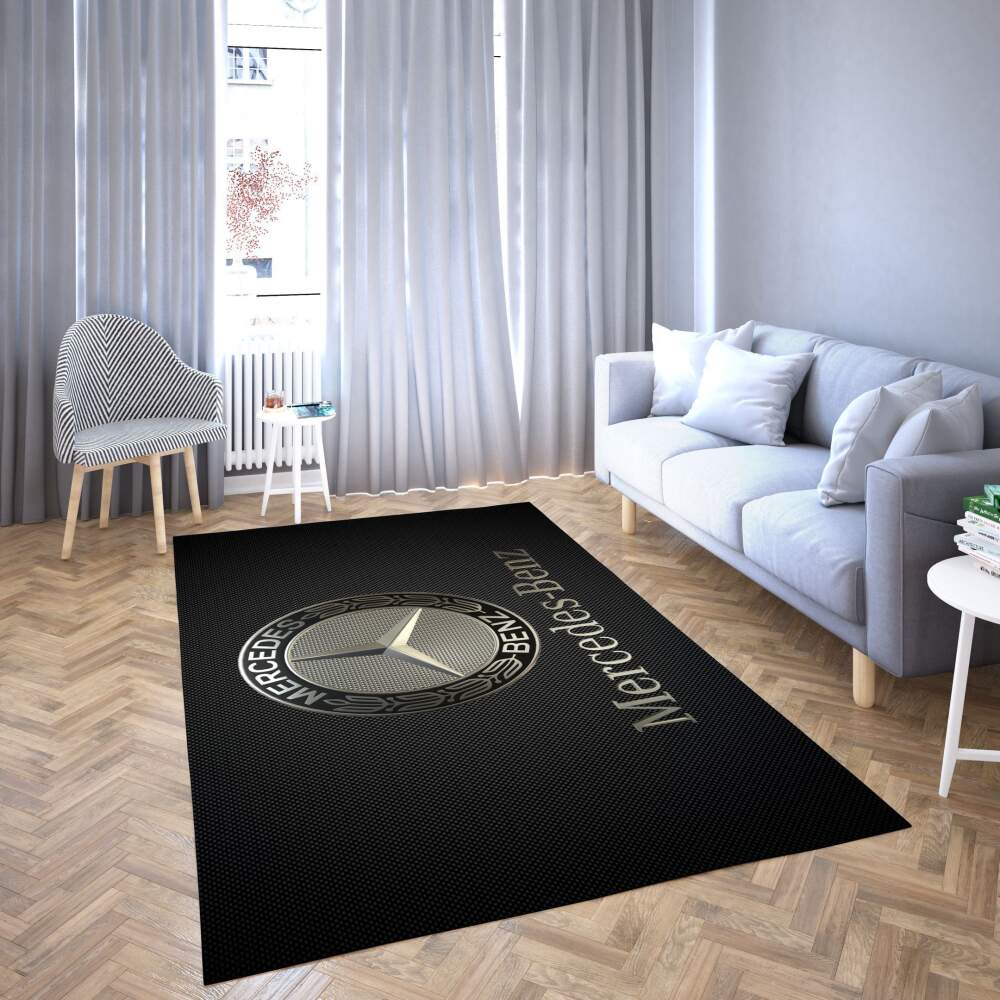 Deschea Mercedes Area Rug Black Logo