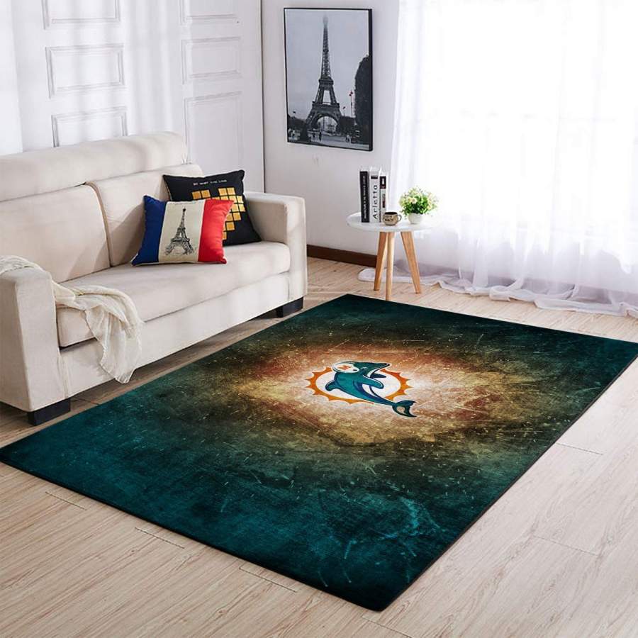 Deschea Miami Dolphins Area Rug Nfl Football 191007