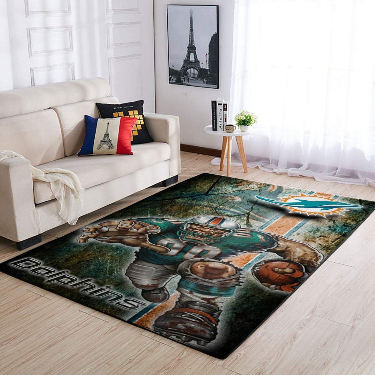 Deschea Miami Dolphins Area Rug Nfl Football Sports