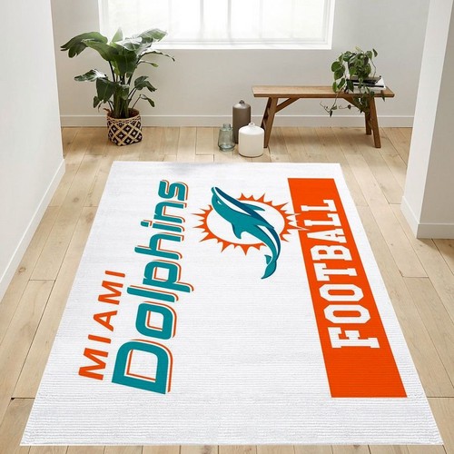 Deschea Miami Dolphins Football Nfl Team Logo Rug Bedroom Rug