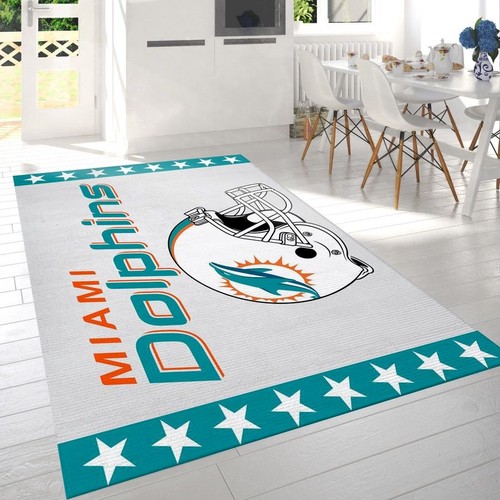 Deschea Miami Dolphins Helmet Nfl Team Logo Rug Us Gift