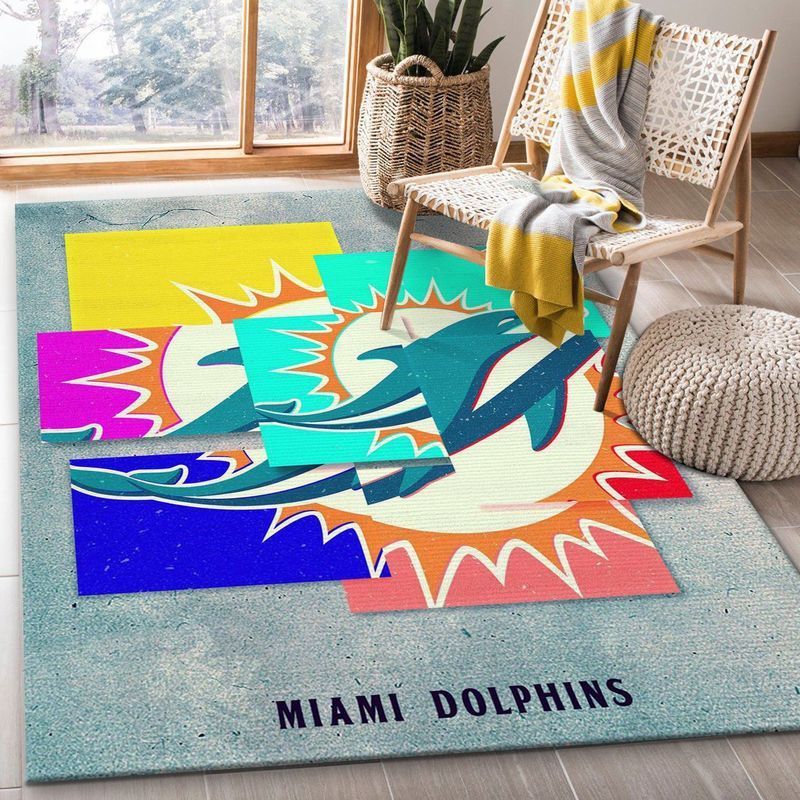 Deschea Miami Dolphins Nfl 13 Area Rug And