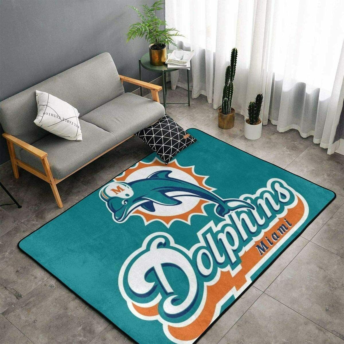 Deschea Miami Dolphins Nfl Family Decorative Floor Rug