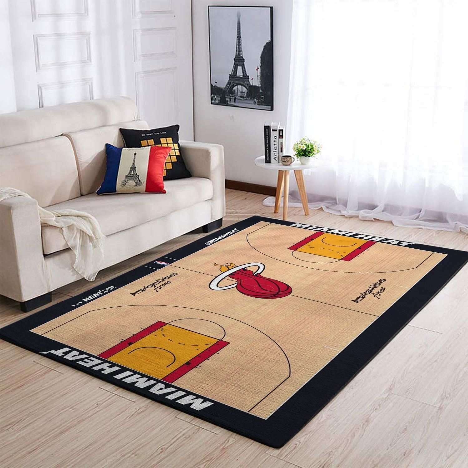 Deschea Miami Heat Area Rug Nba Basketball Team Logo V1789