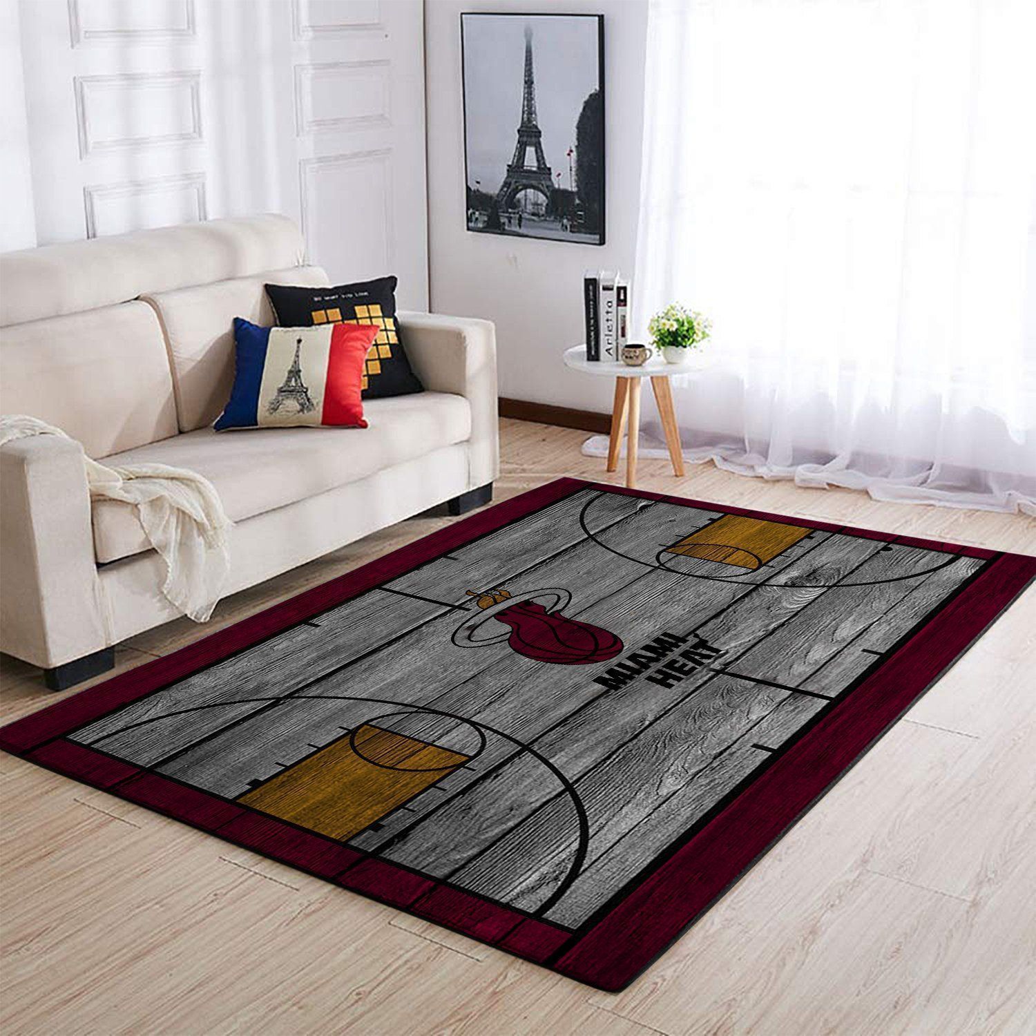 Deschea Miami Heat Area Rug Nba Basketball Team Logo V1790