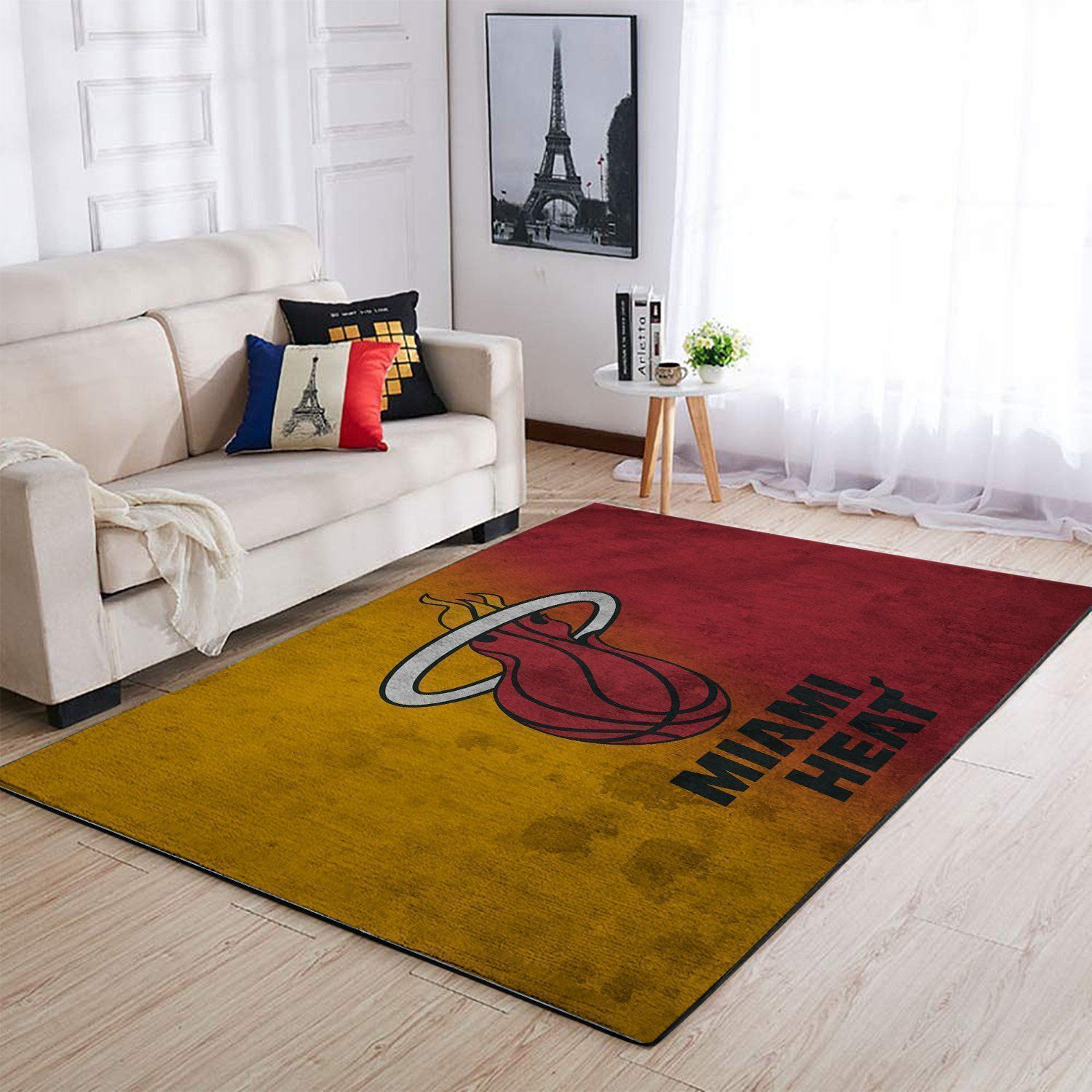 Deschea Miami Heat Area Rug Nba Basketball Team Logo V1792