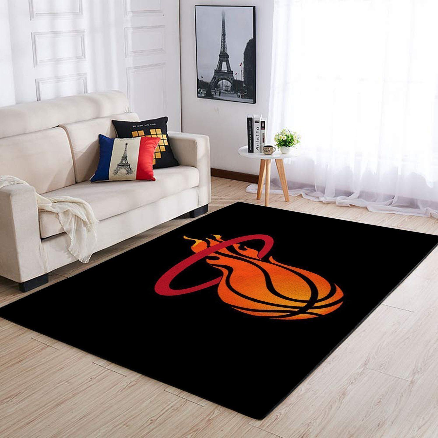 Deschea Miami Heat Area Rug Nba Basketball Team Logo V1796