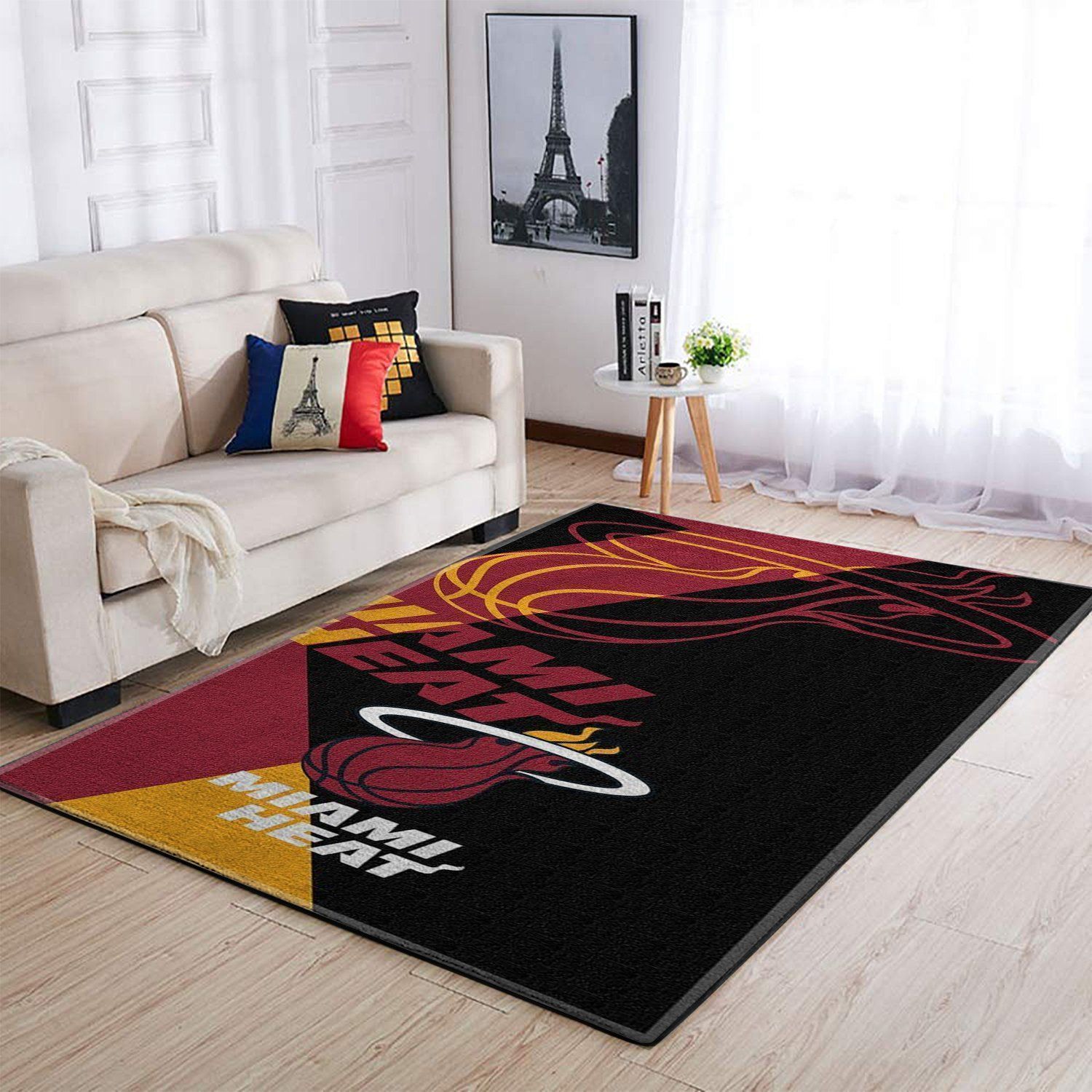 Deschea Miami Heat Area Rug Nba Basketball Team Logo V1797