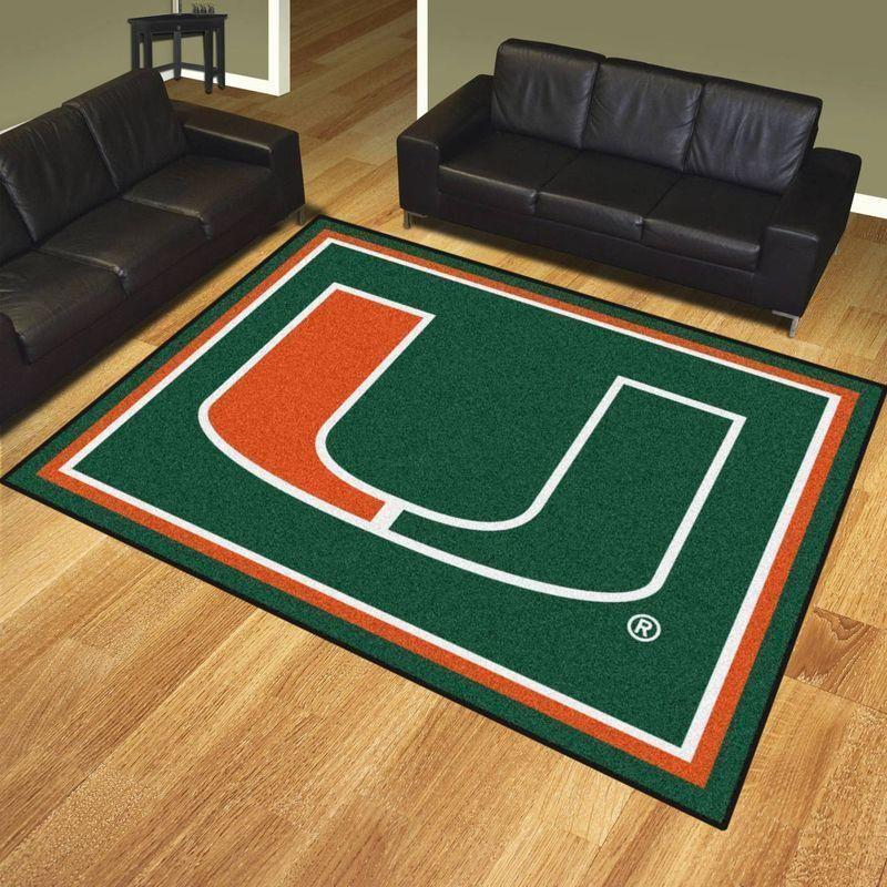 Deschea Miami Hurricanes Area Rug Football Team Logo V11140