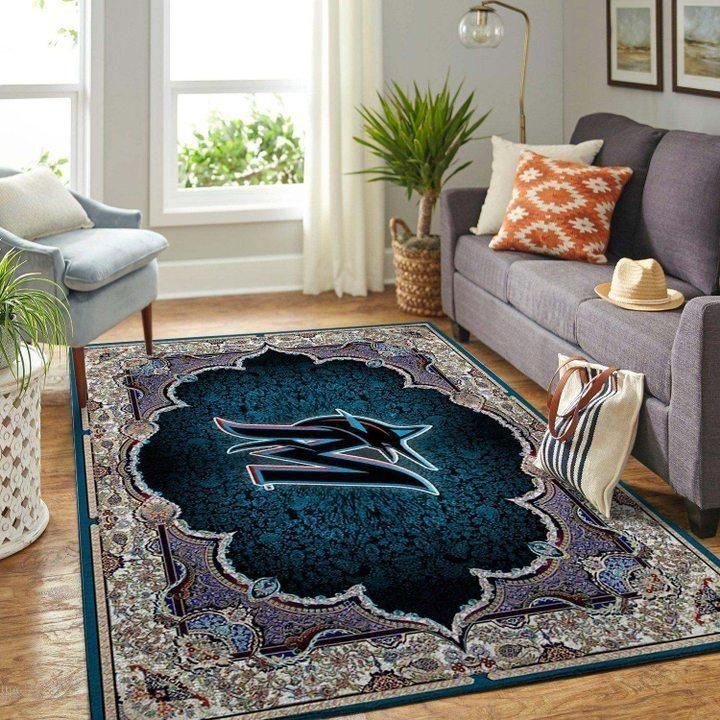 Deschea Miami Marlins Area Rug Mlb Baseball Team Logo V3677