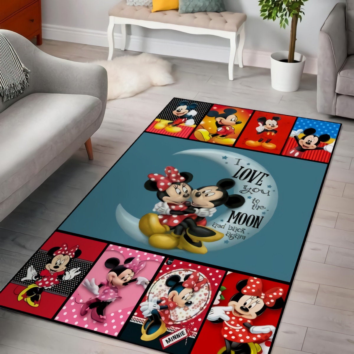 Deschea Mickey Minnie Disney Mouse Decorative Floor Rug