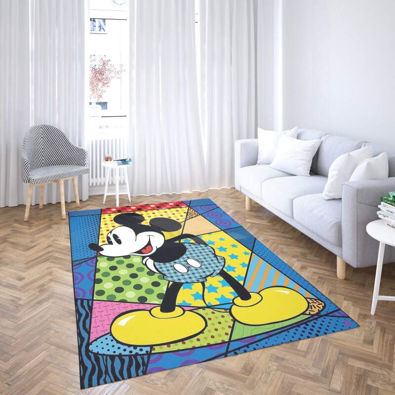 Deschea Mickey Mouse 3d Disney Funny Bigsize For Living Room Bedroom Lover Rug