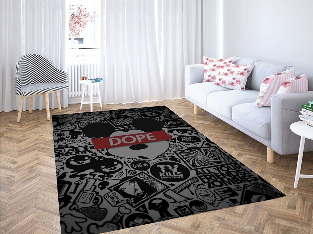 Deschea Mickey Mouse Hype Living Room Modern Carpet Rug