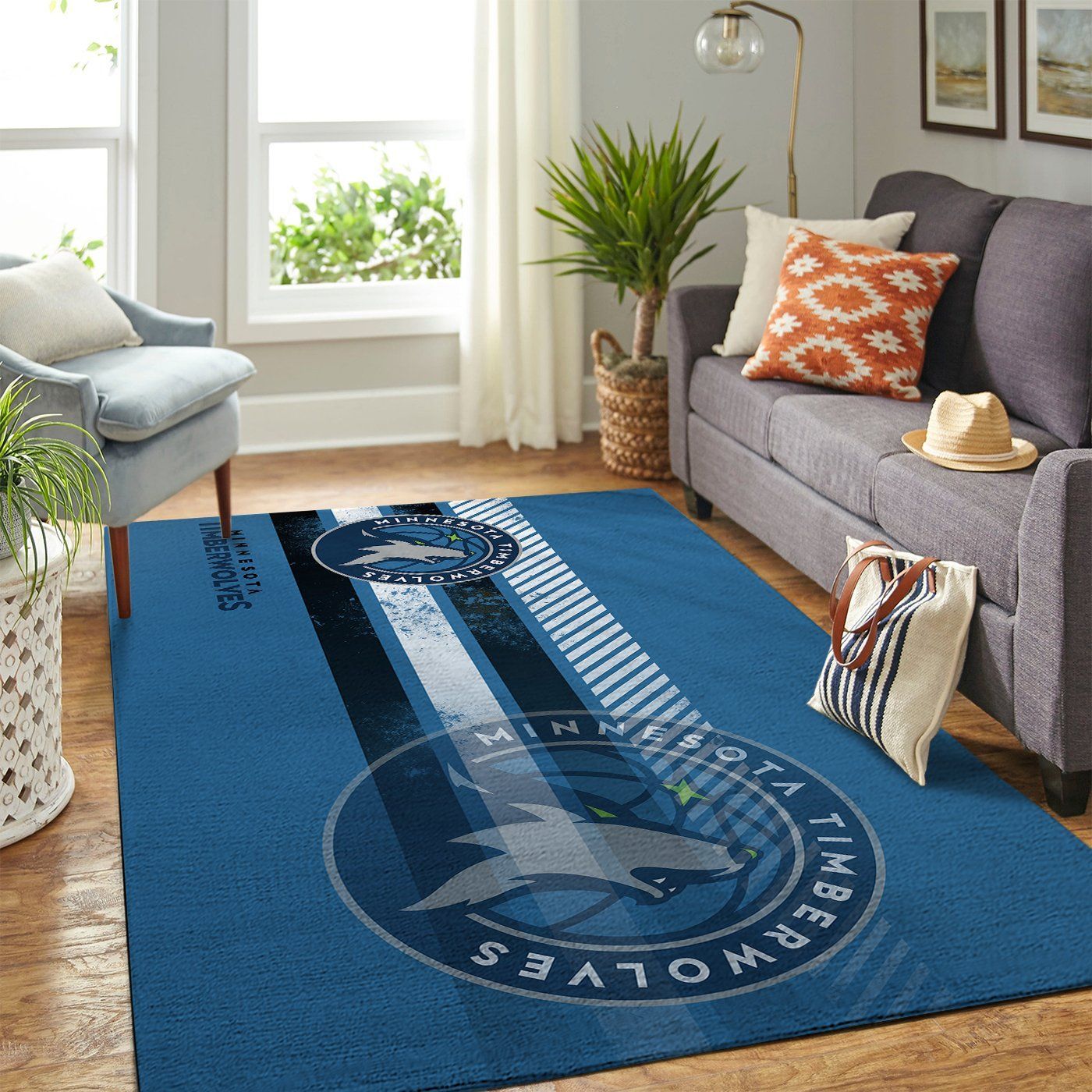 Deschea Minnesota Timberwolves Living Room Area Rug